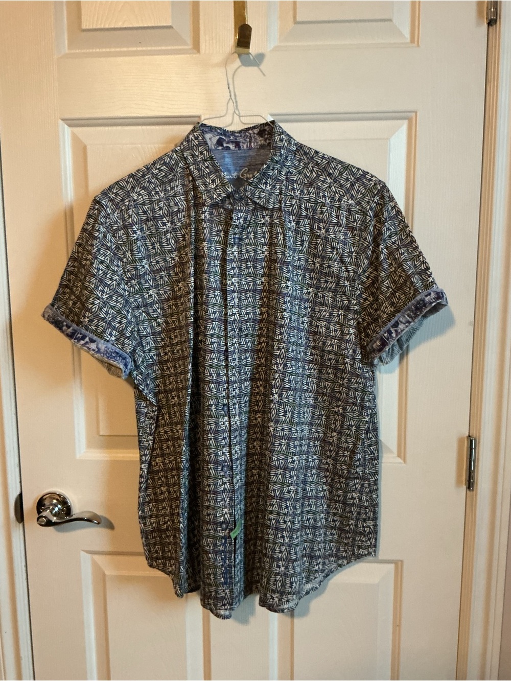 Robert Graham XLCasual Short-Sleeve Button-Up Shirt - Blue Pattern